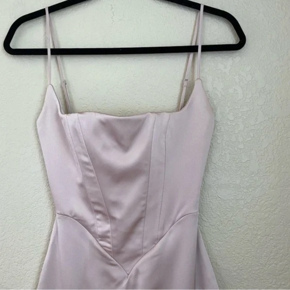 House of CB Olivette Corset Satin Maxi Dress - Crystal (light pink) - Picture 2 of 6